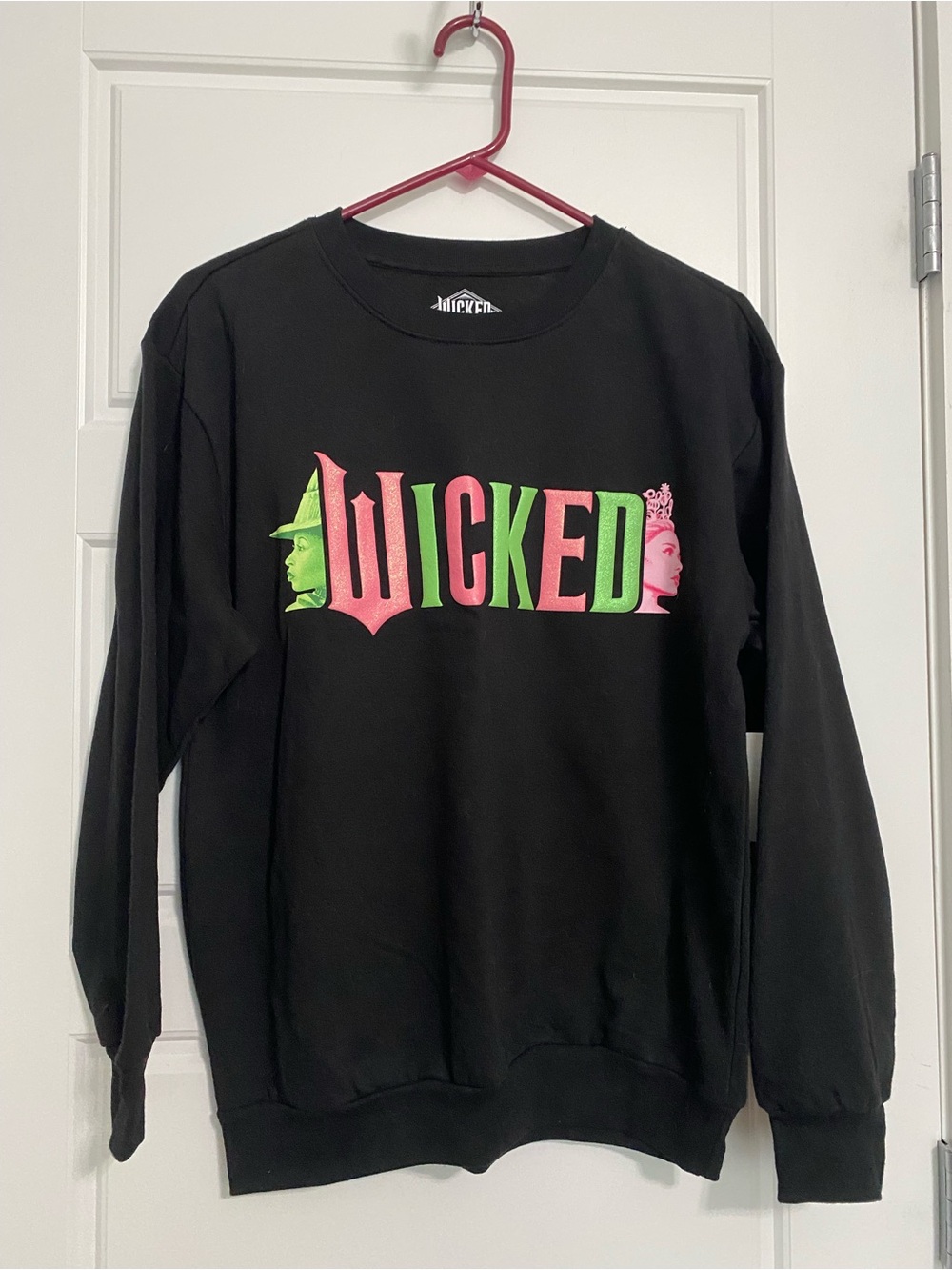 Wicked Logo Black Crewneck Sweatshirt - Neon Pink & Green
